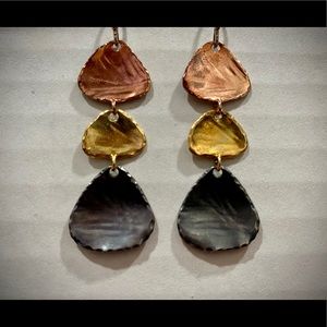 Tri-color dangle earrings